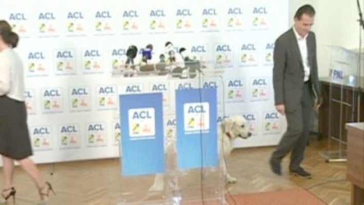 Ludovic Orban şi-a adus câinele la conferinţă